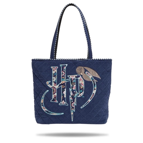 Vera Bradley Home to Hogwarts Harry Potter tote navy blue corduroy large actual - Picture 1 of 5